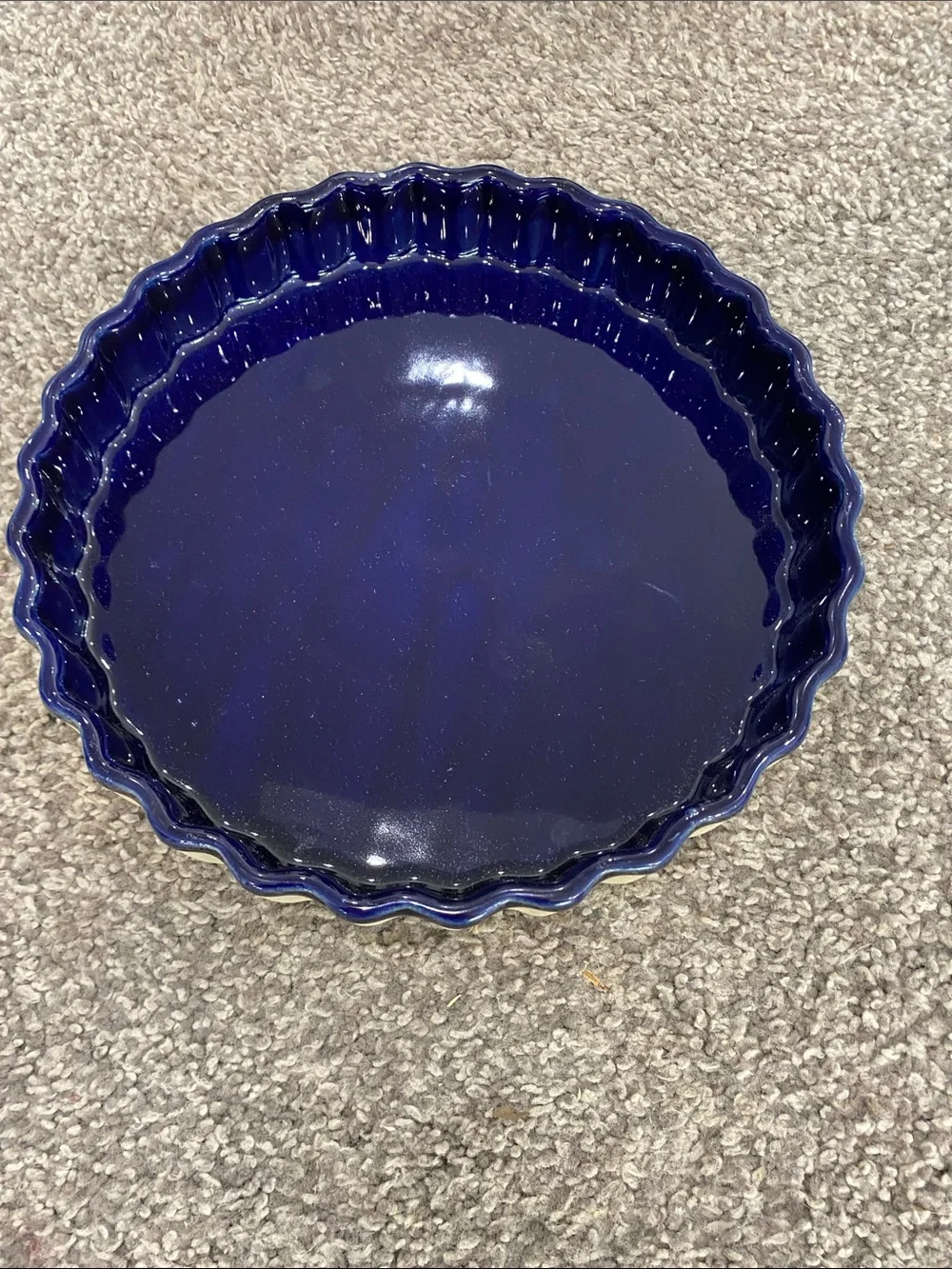 Deep Blue Ceramic Tart Pan - Home Kitchen